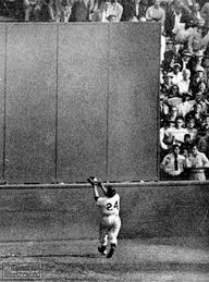 Willie Mays Catching Long Drive in 1954 World Series